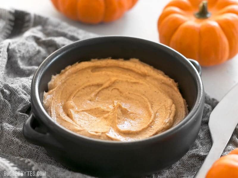 Close up of Pumpkin cream cheese spread