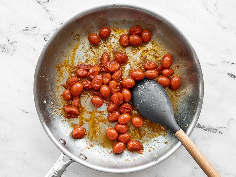 Cooked grape tomatoes