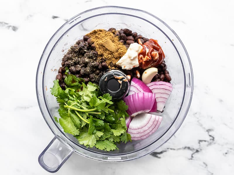 Black Bean Burgers in a food processor