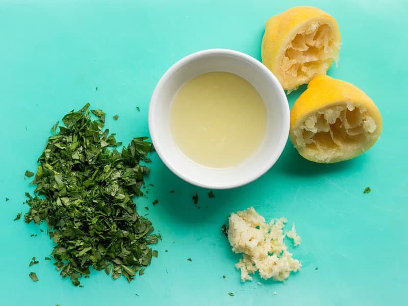 Lemon Parsley and Garlic for Chicken Piccata