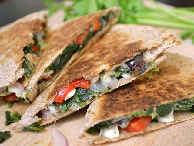 Mediterranean Quesadillas close