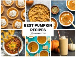 collage of pumpkin recipes with title text in the center.