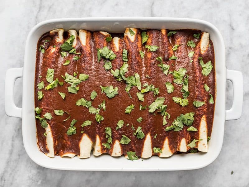 Baked Black Bean and Avocado Enchiladas