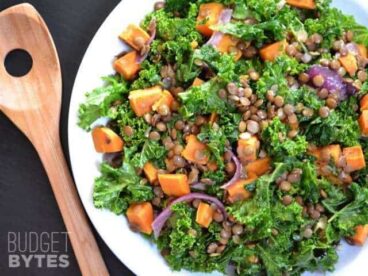 Wilted Kale and Lentil Salad