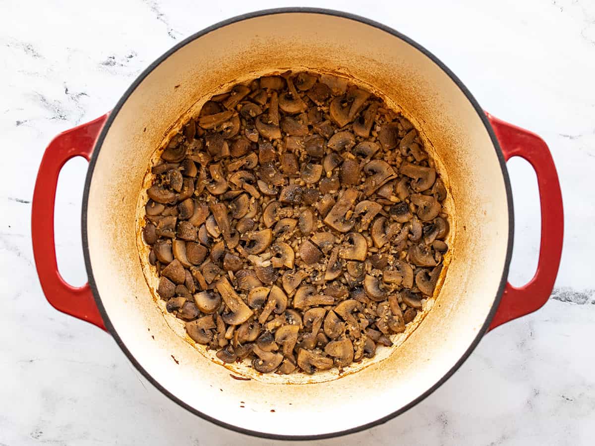 baked barley before stirring