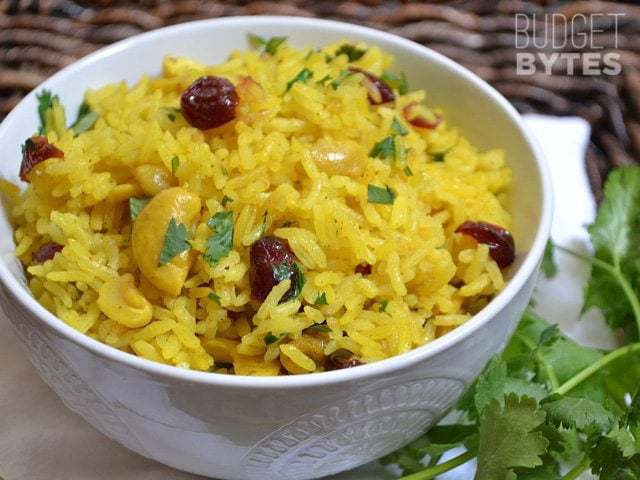 Bowl of Cashew Rice Pilaf