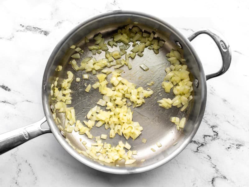 Onion and garlic in skillet