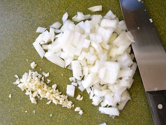 Diced Onion and Garlic