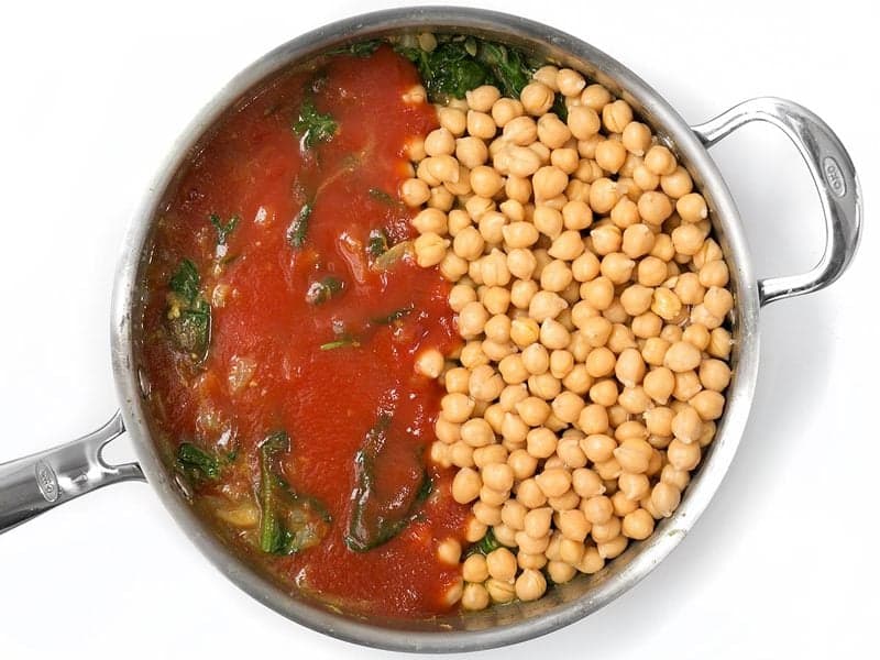 Add Chickpeas and Tomato Sauce