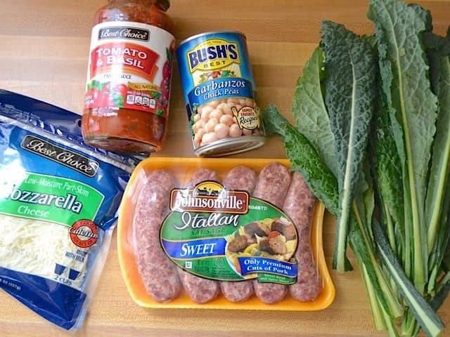 Ingredients for dish on counter top 