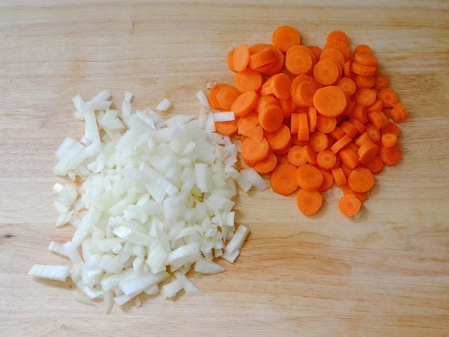 Chopped Onions and Carrots