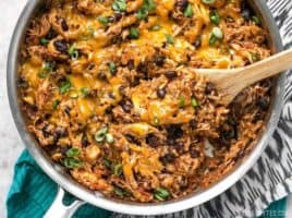 If you're looking for a quick and easy dinner, this Southwest Chicken Skillet is it! Precooked chicken makes this dinner possible in about 30 minutes. BudgetBytes.com