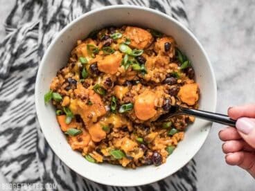 It only takes one skillet and a few ingredients to make this incredibly flavorful and filling Chorizo Sweet Potato Skillet. BudgetBytes.com