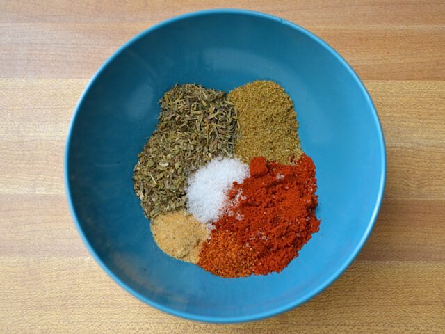 Blackened Seasoning ingredients in mixing bowl 