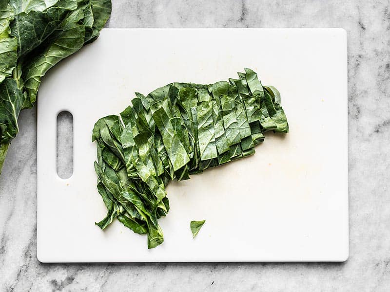 Slice Collard Greens