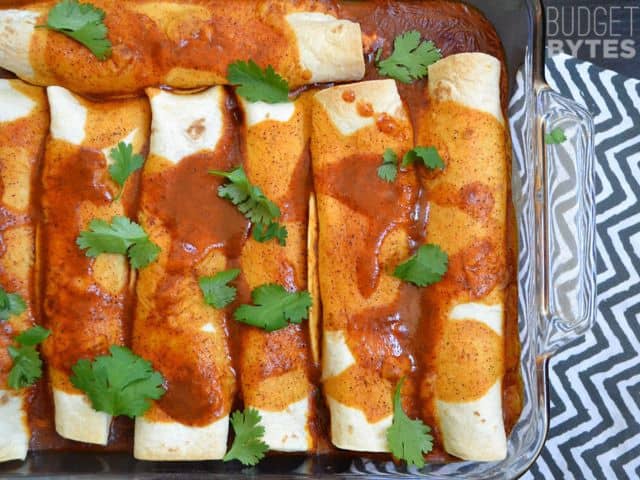 Creamy Chicken and Black Bean Enchiladas - Budget Bytes