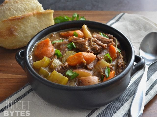 Rosemary Garlic Beef Stew - BudgetBytes.com