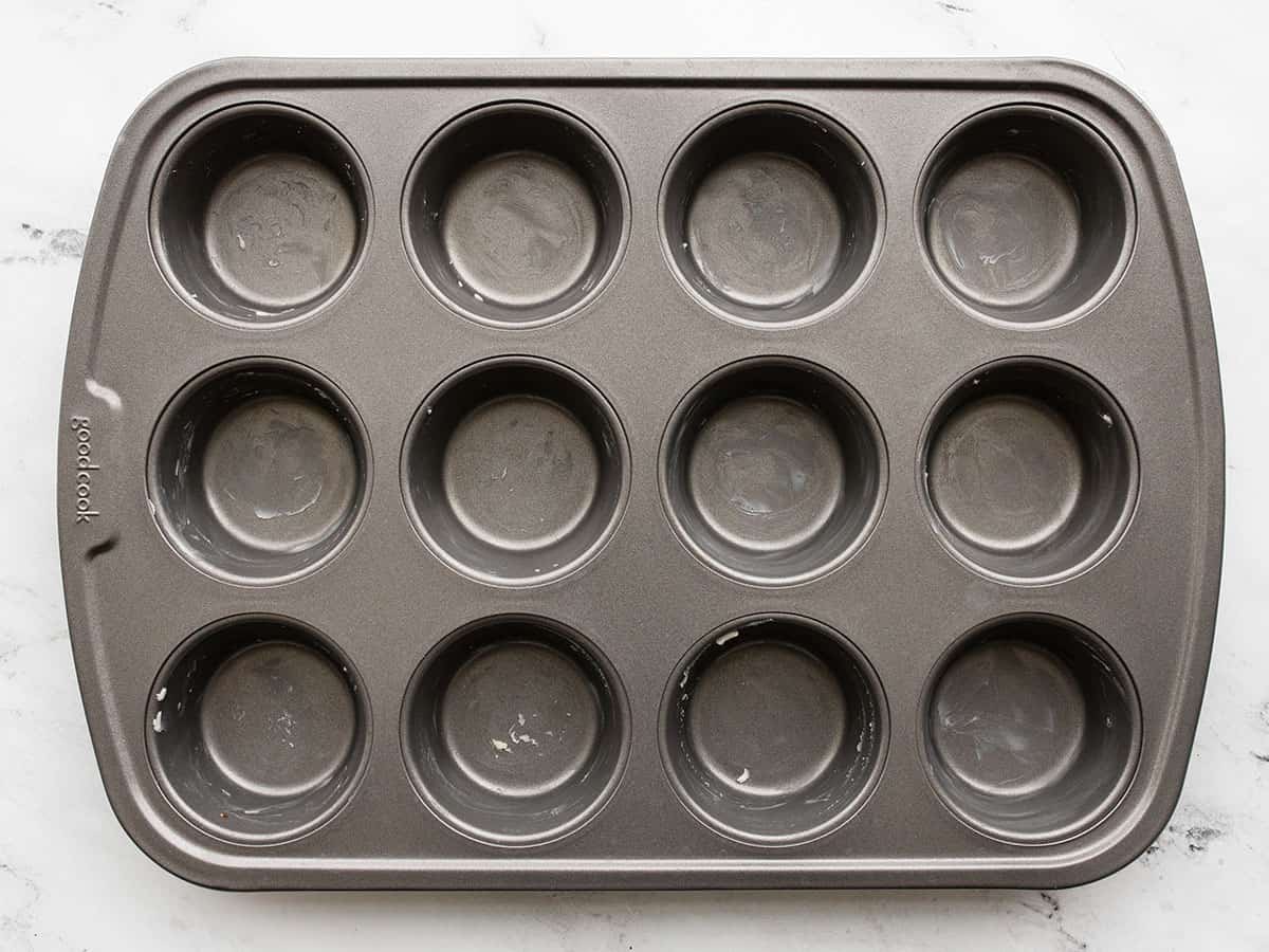 Greased muffin tin