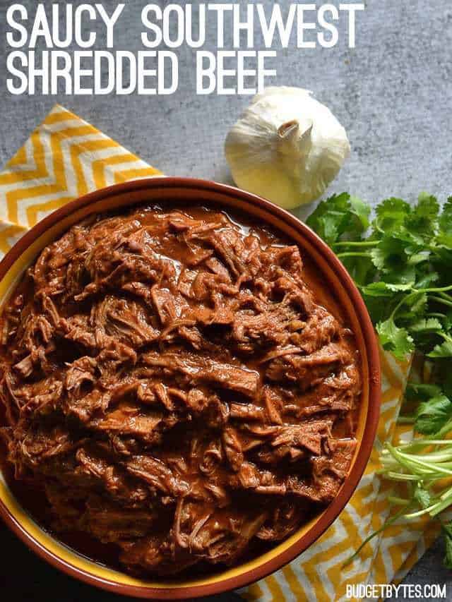 Saucy Southwest Shredded Beef - BudgetBytes.com