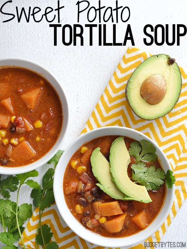 Sweet Potato Tortilla Soup - BudgetBytes.com