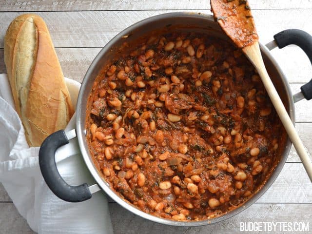 White Beans with Tomato and Spinach - BudgetBytes.com