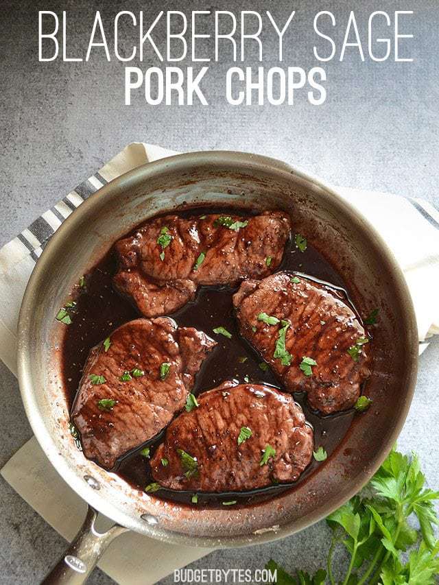 Blackberry Sage Pork Chops - BudgetBytes.com