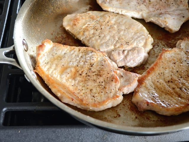 Browned Chops in skillet 