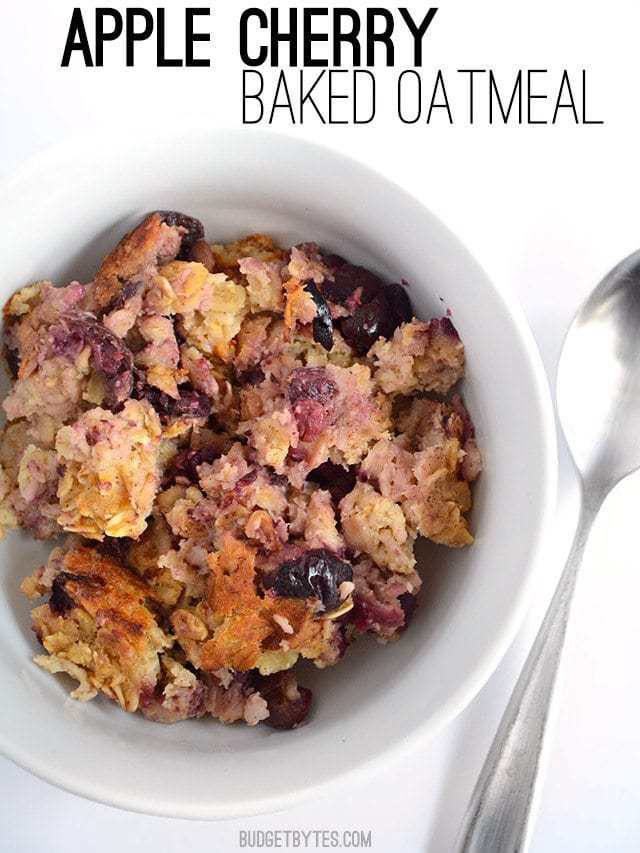 Apple Cherry Baked Oatmeal - BudgetBytes.com