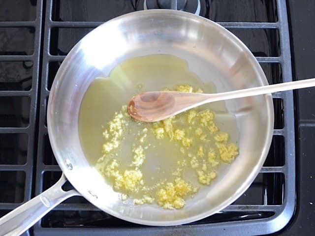 Garlic and Oil in a skillet