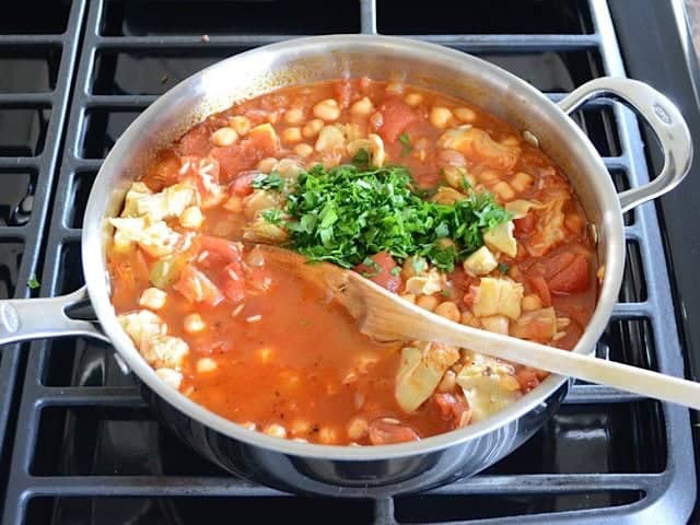 Add Broth and Parsley