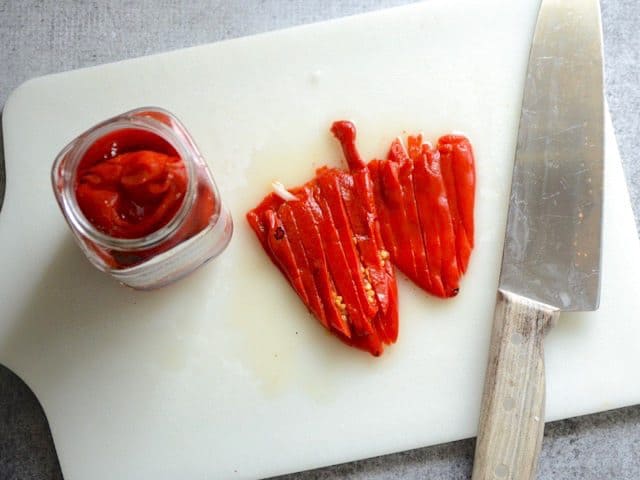 Slice Roasted Red Peppers