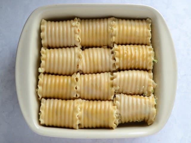 Lasagna Rolls in Casserole Dish