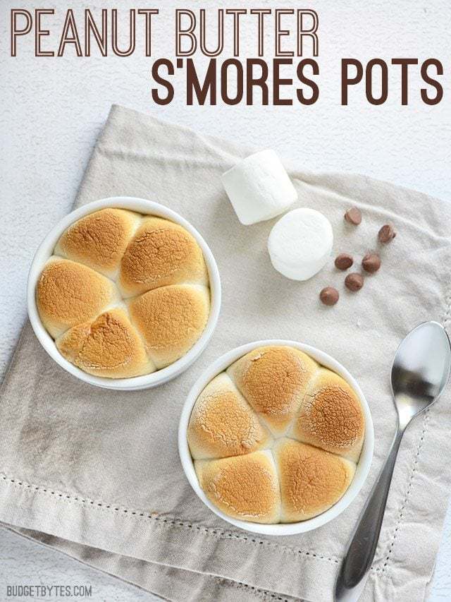 Peanut Butter S'mores Pots - BudgetBytes.com