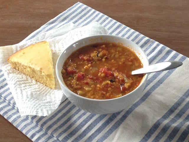 Mexican Lentil Stew and Cornbread - BudgetBytes.com