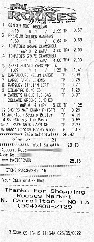 Receipt Week 3