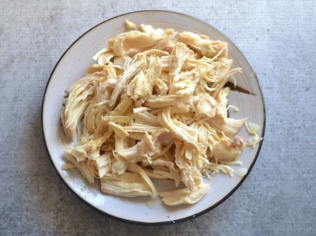 Shredded Chicken on plate 