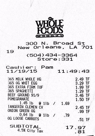 WFM receipt 11-19