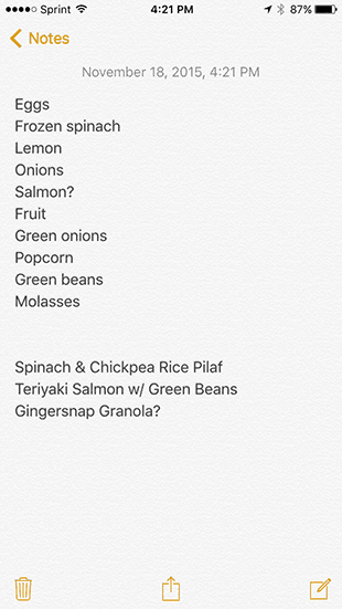 Grocery List 11-11