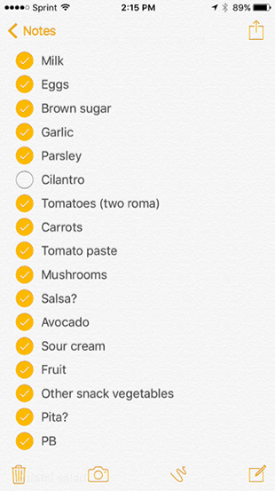 Shopping List 12-31