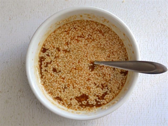 Sesame Sauce for Pan Fried Sesame Tofu with Broccoli - BudgetBytes.com