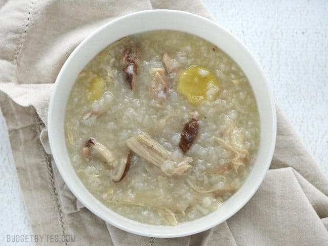 Bare bowl of Congee with no toppings