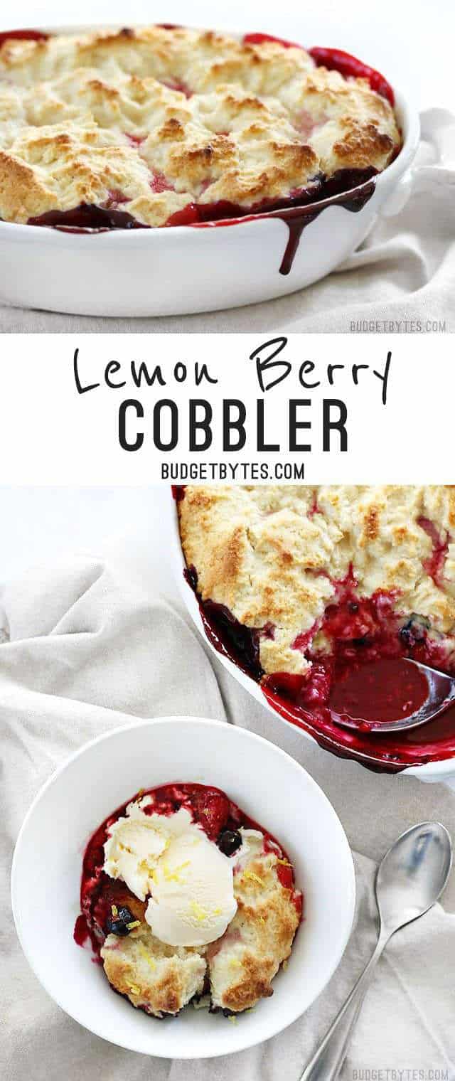 Lemon Berry Cobbler is the fastest and easiest way to sweet satisfaction - BudgetBytes.com