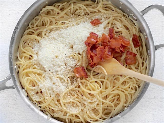 Add More Parm Bacon and Pepper to pasta