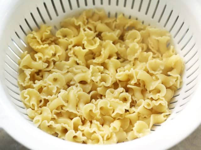 Cooked Pasta in Colander