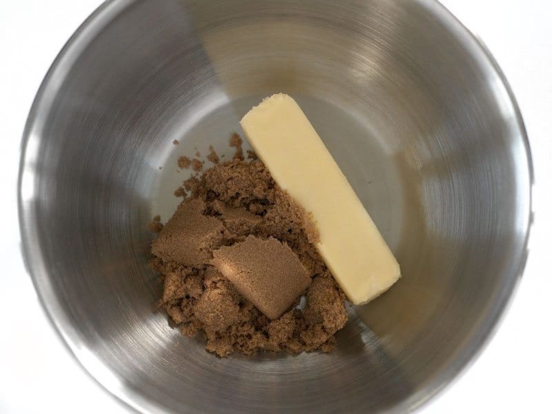 Butter and Brown Sugar in a separate metal bowl