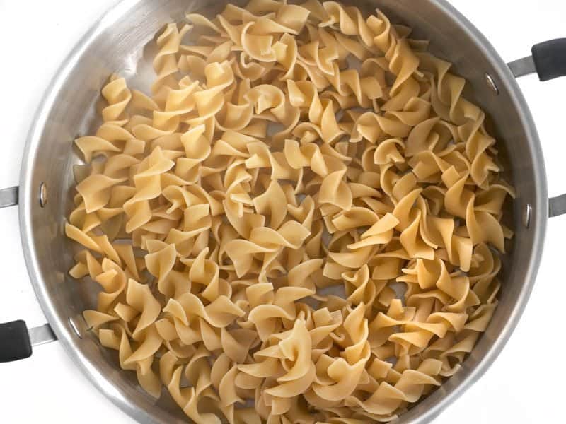 Cooked Egg Noodles in the pot