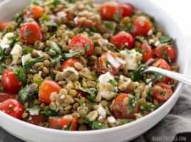 Marinated Lentil Salad is bright and flavorful, and infused with bold flavors like garlic and lemon. BudgetBytes.com