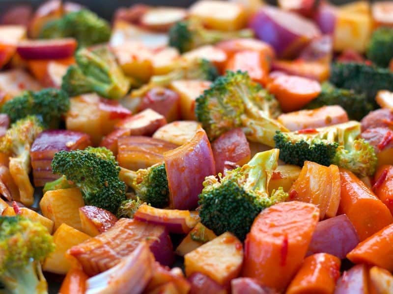 Vegetables Coated in Harissa