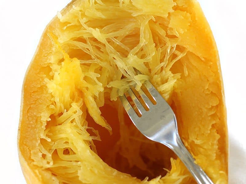 Shred Spaghetti Squash using a fork