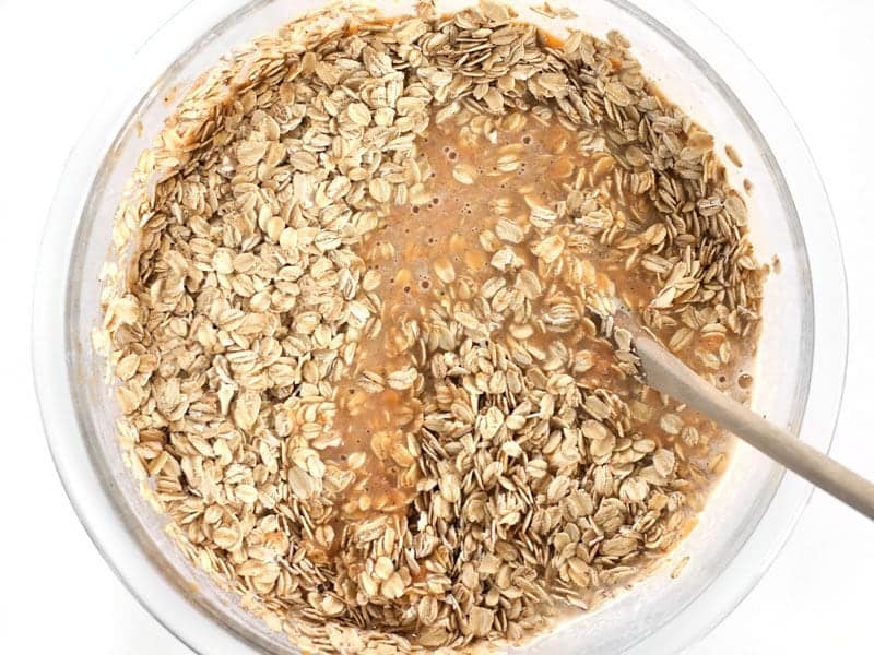 Stir Dry Oats into sweet potato mixture